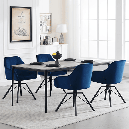 2 cadeiras de sala de jantar giratórias cadeiras de cozinha estofada em veludo macio cadeiras ergonómicas com encosto e braços para sala de estar e quarto, pernas de metal, c...