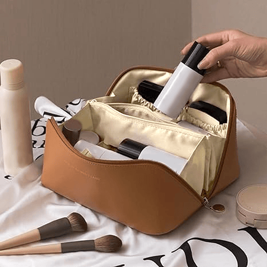 1pc grande capacidade portátil saco cosmético para maquiagem feminina, saco de viagem couro do plutônio saco de cuidados com a pele saco de higiene pessoal, organizador de saco de maquiagem