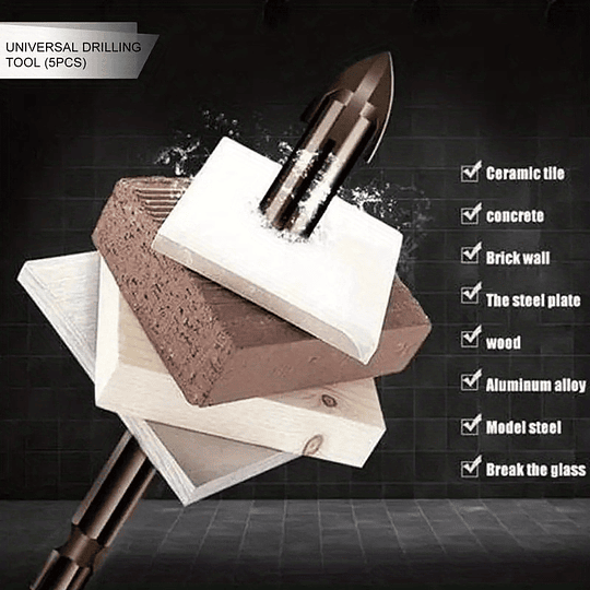 5pcs ferramenta de perfuração universal de alta eficiência, broca triangular de alargamento cruzado de haste hexagonal, ferramenta elétric