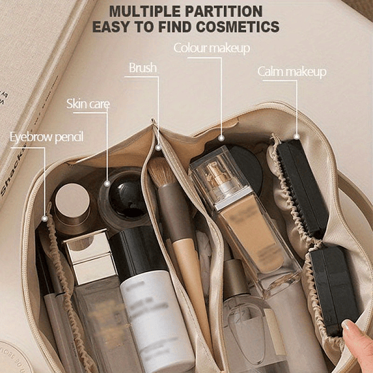 1pc grande capacidade portátil saco cosmético para maquiagem feminina, saco de viagem couro do plutônio saco de cuidados com a pele saco de higiene pessoal, organizador de saco de maquiagem