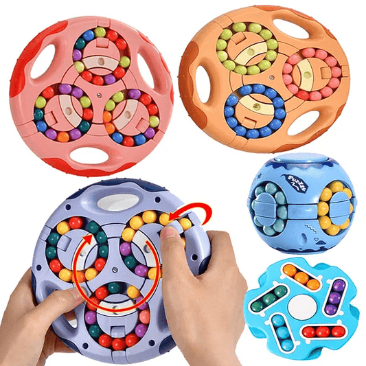 3in1 crianças girando feijão mágico fingertip cubo brinquedos crianças spin grânulo quebra-cabeças jogo de aprendizagem educacional adultos alívio do estresse brinquedo