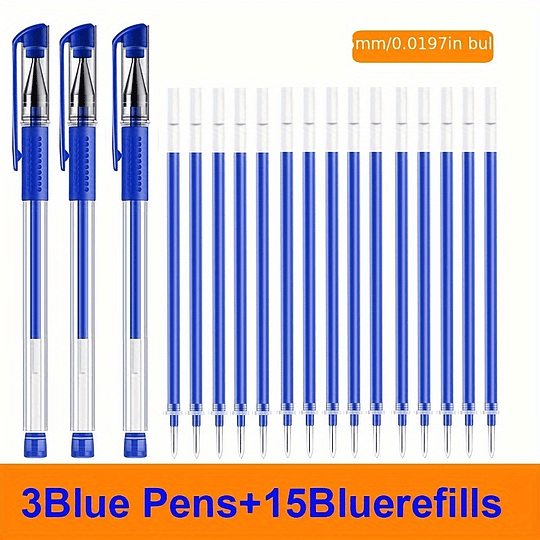 18pcs Conjunto De Canetas Gel Material Escolar Preto Azul Vermelho Cor De Tinta 0,5mm Caneta Esferográfica Caneta Kawaii Estudantes Material Escolar Escritório Stationery
