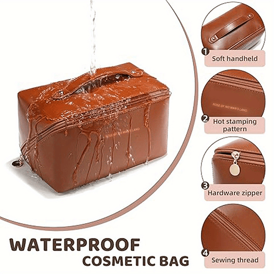 1pc grande capacidade portátil saco cosmético para maquiagem feminina, saco de viagem couro do plutônio saco de cuidados com a pele saco de higiene pessoal, organizador de saco de maquiagem
