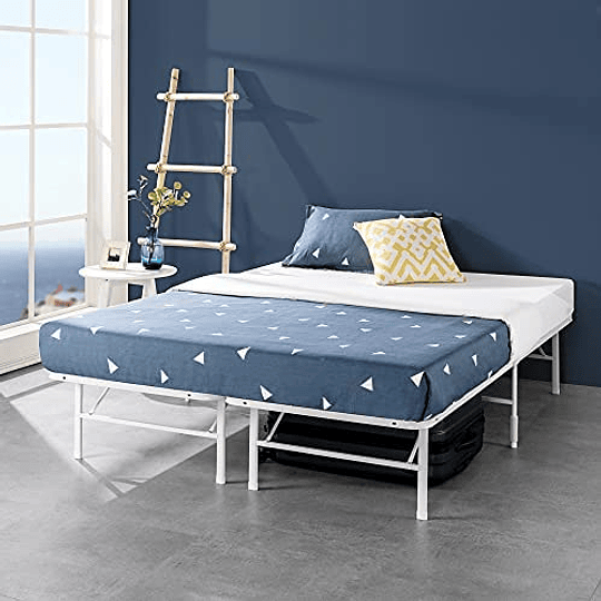 35 cm, base para colchão sem montagem Base inteligente, estrutura de cama metálica, montagem simples, armazenamento debaixo da cama, 135 x 190 cm, preto