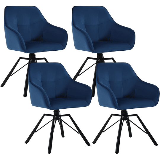 4 x cadeiras de sala de jantar giratórias cadeiras de cozinha estofada em veludo macio cadeiras ergonómicas com encosto e braços para sala de estar e quarto, pernas de metal, creme...
