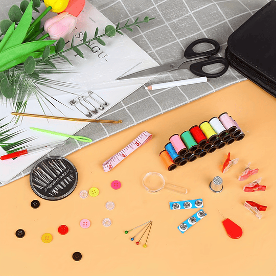 172pcs Kit de Costura, Suprimentos de Costura de Qualidade Mini Para DIY, Iniciantes, Adultos, Emergência, Acampamentos de Verão, Viagens e Casa Com Bolsa de Armazenamento. (8,4in...