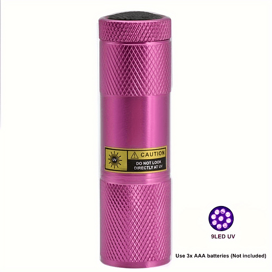 9 LED de luz ultravioleta 395-400nm Lanterna LED UV, mini tocha para curar a identificação de minério de dinheiro Detector de alimentos mofados, manchas de animais de estimação domésticos Ver