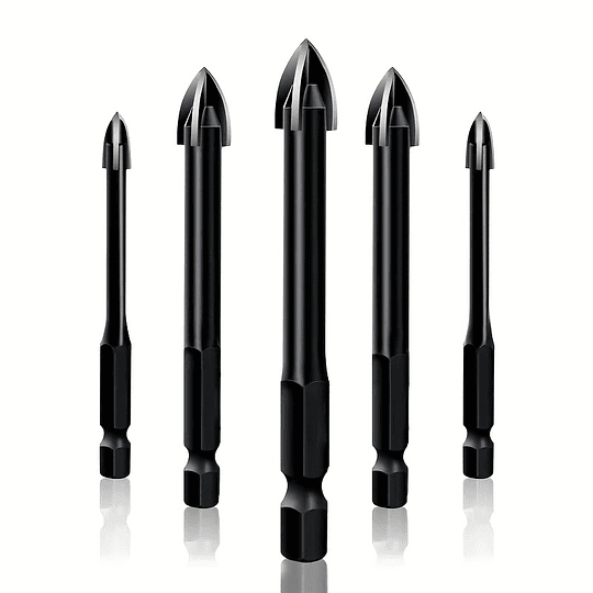 5pcs ferramenta de perfuração universal de alta eficiência, broca triangular de alargamento cruzado de haste hexagonal, ferramenta elétric