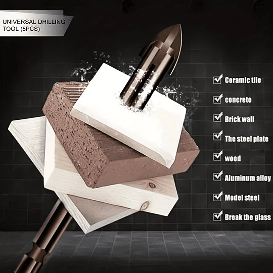 5pcs ferramenta de perfuração universal de alta eficiência, broca triangular de alargamento cruzado de haste hexagonal, ferramenta elétric