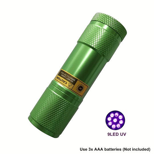 9 LED de luz ultravioleta 395-400nm Lanterna LED UV, mini tocha para curar a identificação de minério de dinheiro Detector de alimentos mofados, manchas de animais de estimação domésticos Ver