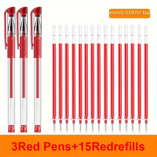 18pcs Conjunto De Canetas Gel Material Escolar Preto Azul Vermelho Cor De Tinta 0,5mm Caneta Esferográfica Caneta Kawaii Estudantes Material Escolar Escritório Stationery
