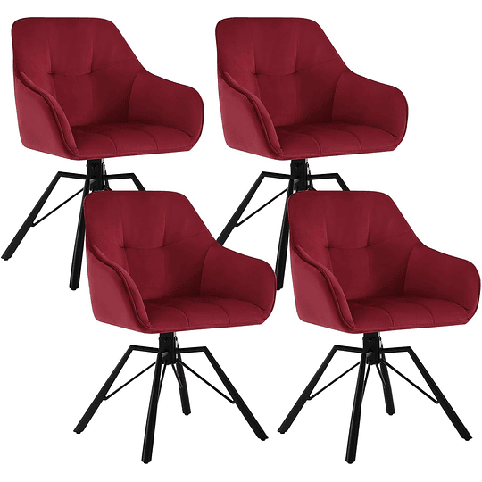 4 x cadeiras de sala de jantar giratórias cadeiras de cozinha estofada em veludo macio cadeiras ergonómicas com encosto e braços para sala de estar e quarto, pernas de metal, creme...