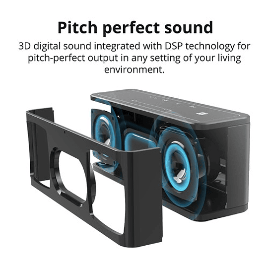 Tronsmart Element Mega SoundPulse Caixa de Som Bluetooth 5.0 com Potente Saída Máxima de 40 W, Som Digital 3D e Controle de Toque Intuitivo TWS - Preto