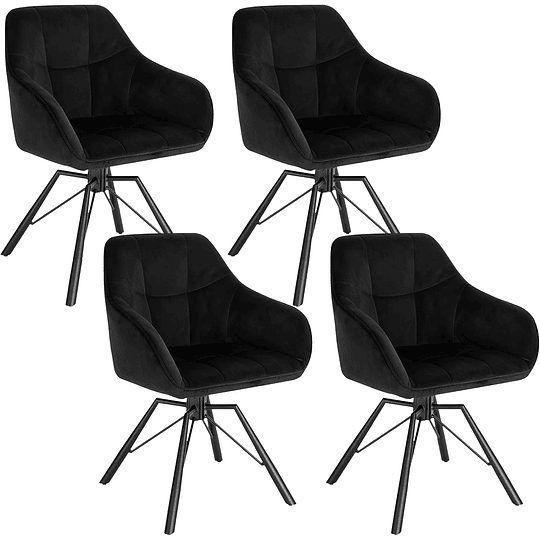 4 x cadeiras de sala de jantar giratórias cadeiras de cozinha estofada em veludo macio cadeiras ergonómicas com encosto e braços para sala de estar e quarto, pernas de metal, creme...