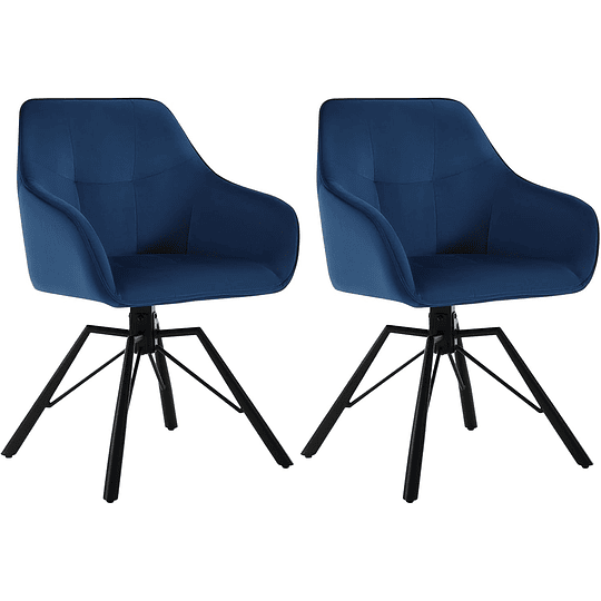 2 cadeiras de sala de jantar giratórias cadeiras de cozinha estofada em veludo macio cadeiras ergonómicas com encosto e braços para sala de estar e quarto, pernas de metal, c...