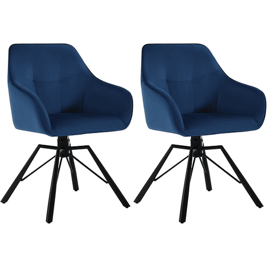 2 cadeiras de sala de jantar giratórias cadeiras de cozinha estofada em veludo macio cadeiras ergonómicas com encosto e braços para sala de estar e quarto, pernas de metal, c...