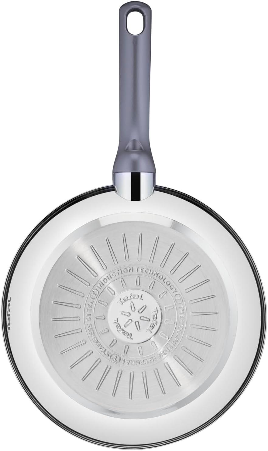 frigideira antiaderente aço inox com design moderno e cabo ergonômico, ideal para cozinhar com eficiência.