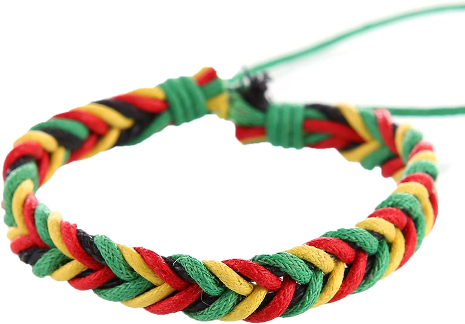 6 pulseiras rastafari de couro e tecido, couro, sem pedra, Couro, sem pedra