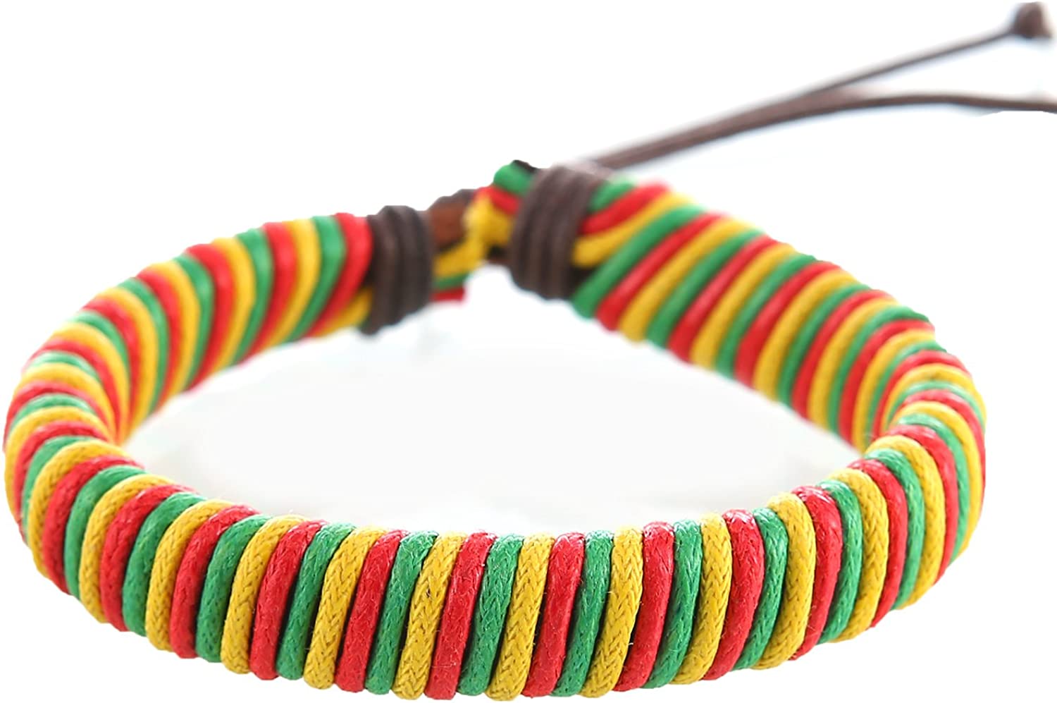 6 pulseiras rastafari de couro e tecido, couro, sem pedra, Couro, sem pedra