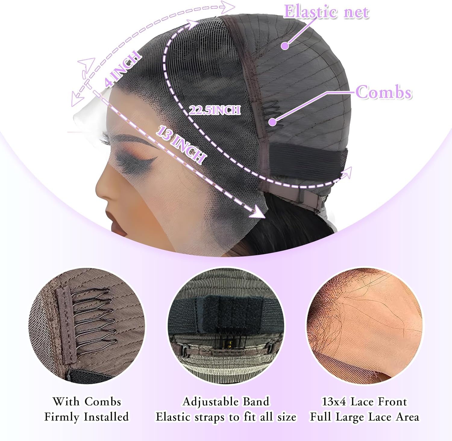 Peruca Bob Cabelo Humano com Renda Frontal 13 x 4, Cabelo Virgem Brasileiro Cacheado Profundo, HD Transparente, Pré-Desfiada, Densidade 150%, para Mulheres, Cor Natural de 25 cm (10 polegadas)