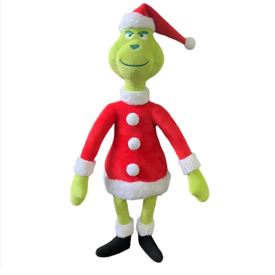 Figuras de anime desgrenhado verde decoração de natal estatueta de monstro de cabelos verdes adorável boneca de pelúcia brinquedo de aniversário para crianças presentes