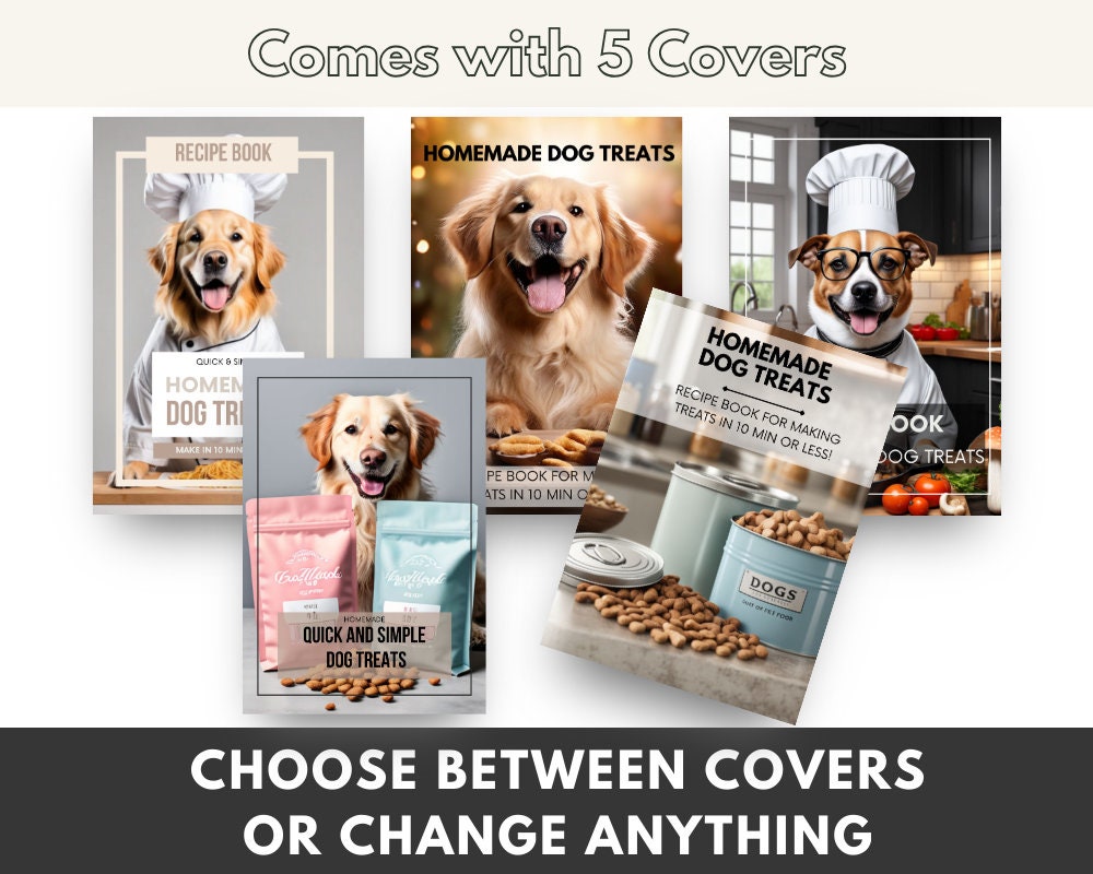 Em Inglês, Livro de Receitas de Petiscos para Cães: Modelo Canva com Direitos de Revenda (PDF)  🐶Livro de Receitas para Cães com direitos de revenda totais em Ingês.