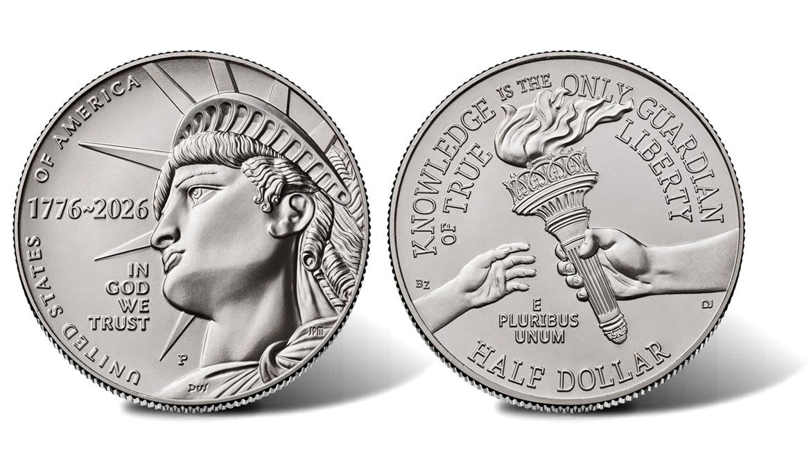 America 250 Enduring Liberty Half Dollar 1776–2026 Uncirculated $10 Roll  P MINT